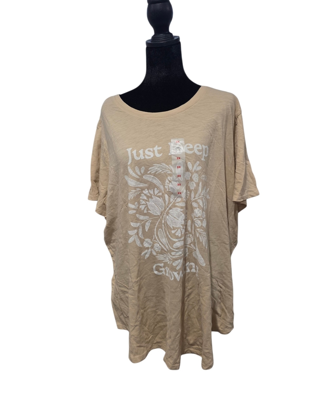 Old Navy Beige 'Just Keep Growing' Graphic Short Sleeve Tee